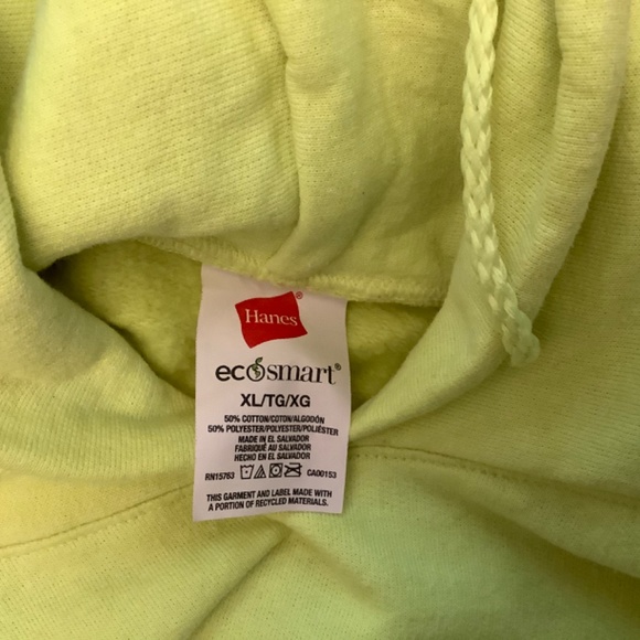 Hanes Neon Yellow Hoodie - Picture 2 of 2